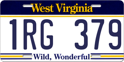 WV license plate 1RG379