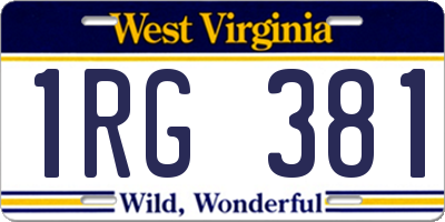 WV license plate 1RG381