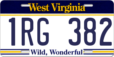WV license plate 1RG382