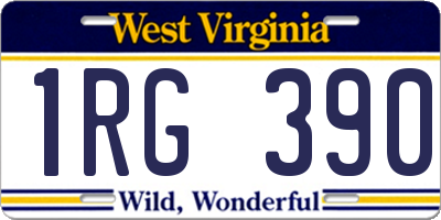 WV license plate 1RG390