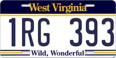 WV license plate 1RG393