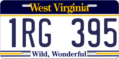 WV license plate 1RG395