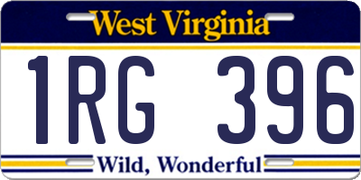 WV license plate 1RG396