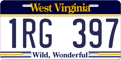 WV license plate 1RG397