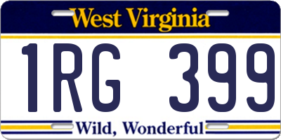 WV license plate 1RG399