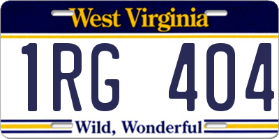 WV license plate 1RG404