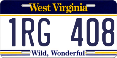 WV license plate 1RG408