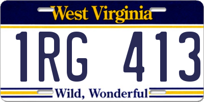 WV license plate 1RG413