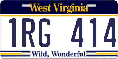 WV license plate 1RG414