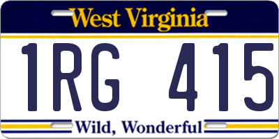 WV license plate 1RG415