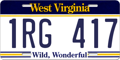 WV license plate 1RG417