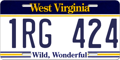 WV license plate 1RG424