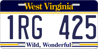 WV license plate 1RG425