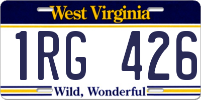 WV license plate 1RG426