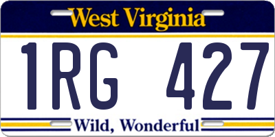WV license plate 1RG427