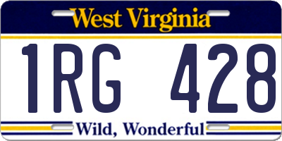 WV license plate 1RG428