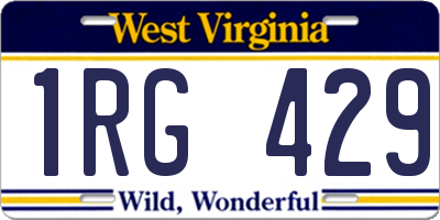 WV license plate 1RG429
