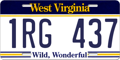 WV license plate 1RG437