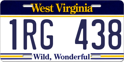 WV license plate 1RG438