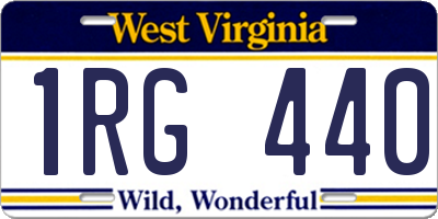 WV license plate 1RG440