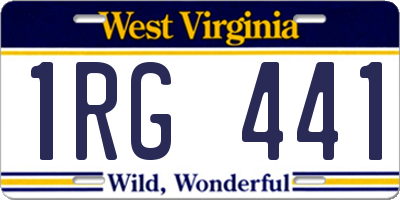 WV license plate 1RG441