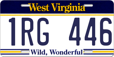 WV license plate 1RG446