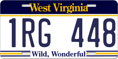 WV license plate 1RG448