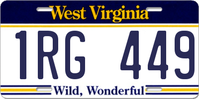 WV license plate 1RG449