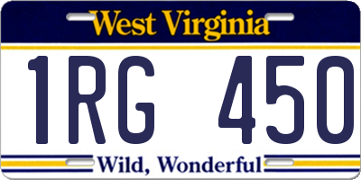 WV license plate 1RG450