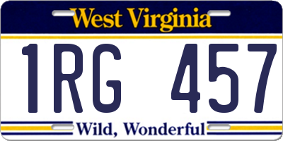 WV license plate 1RG457