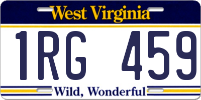 WV license plate 1RG459