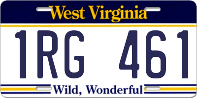 WV license plate 1RG461