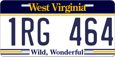 WV license plate 1RG464