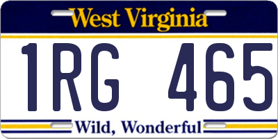 WV license plate 1RG465