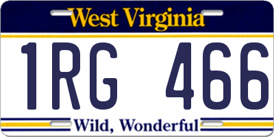WV license plate 1RG466