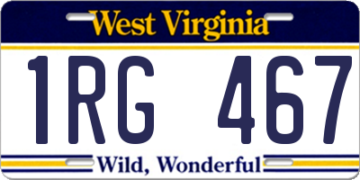WV license plate 1RG467