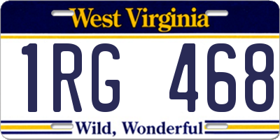 WV license plate 1RG468