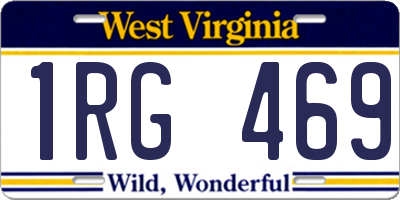 WV license plate 1RG469