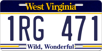 WV license plate 1RG471