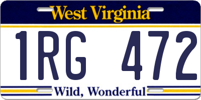 WV license plate 1RG472