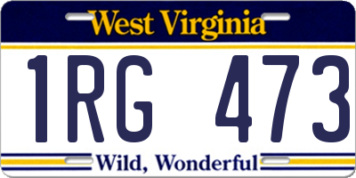 WV license plate 1RG473