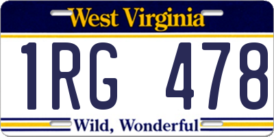 WV license plate 1RG478