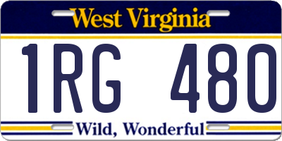 WV license plate 1RG480