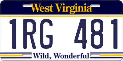 WV license plate 1RG481