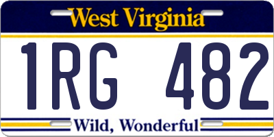 WV license plate 1RG482