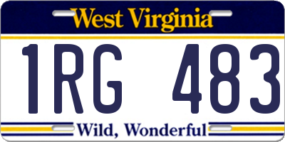 WV license plate 1RG483