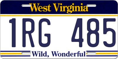 WV license plate 1RG485