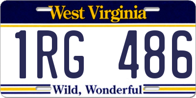 WV license plate 1RG486