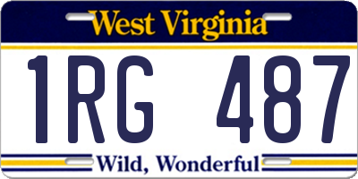 WV license plate 1RG487