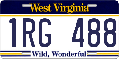 WV license plate 1RG488